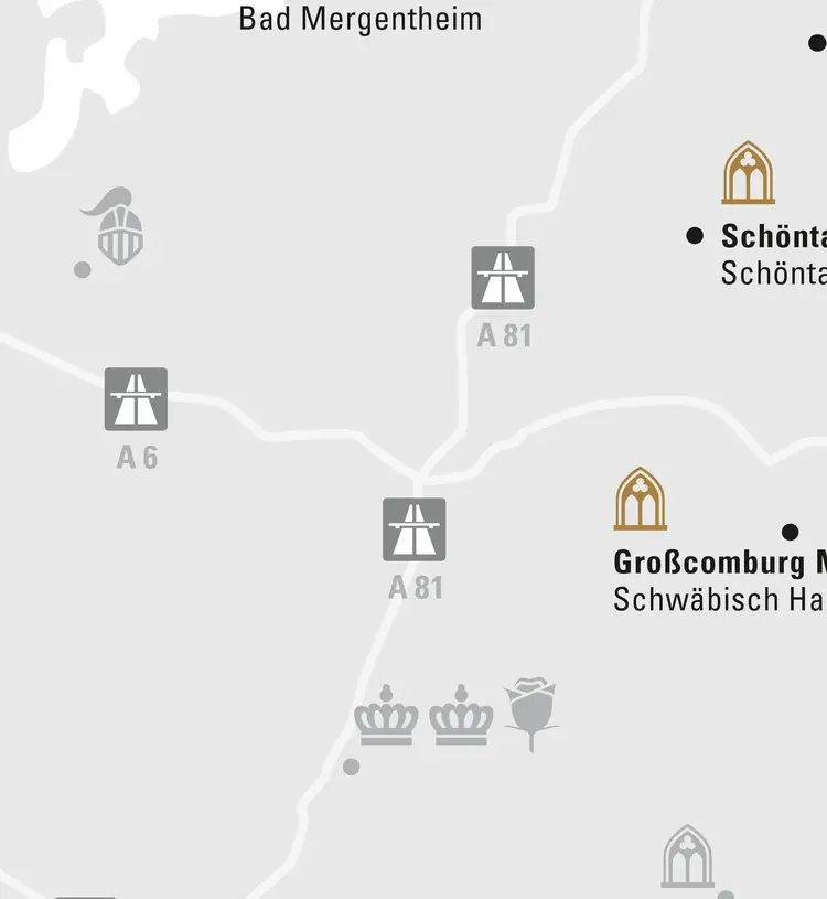 illustration: Staatliche Schlösser und Gärten Baden-Württemberg, JUNG:Kommunikation GmbH Hidden treasure troves to the northeast